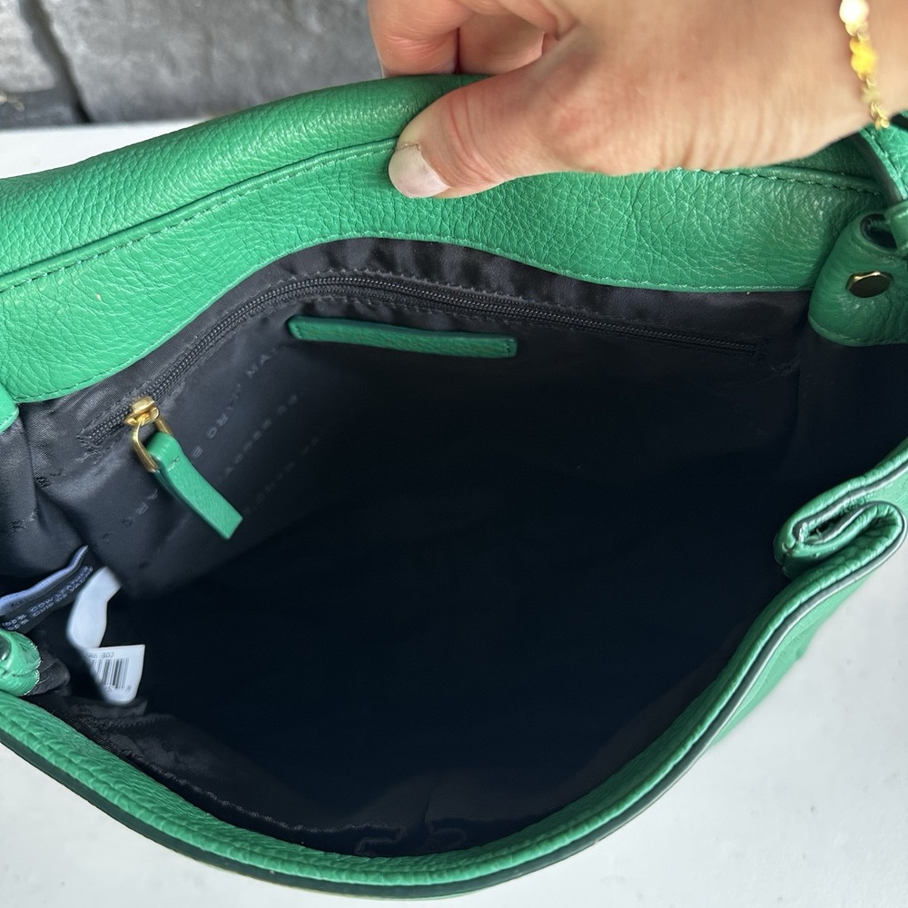 Marc by Marc Jacobs Classic Q Karlie Pebbled Leather Crossbody Bag Purse Green - Picture 8 of 9